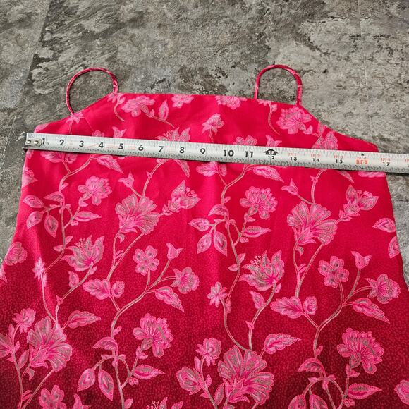 Cerrie Floral Slip Dress Pink Boho Y2K Sundress Spaghetti Strap S - Picture 5 of 7